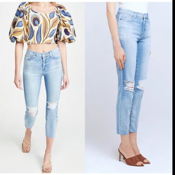 L’ AGENCE~Distressed El Matador Slim High-Rise Raw Hem in Eastern Jeans size 28 - Picture 15 of 16